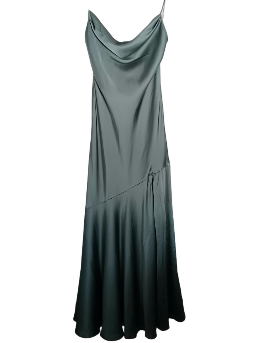 Birdy Grey Olivia Cowl Neck Slip Gown in Seaglass Green Elegant Bridesmaid M